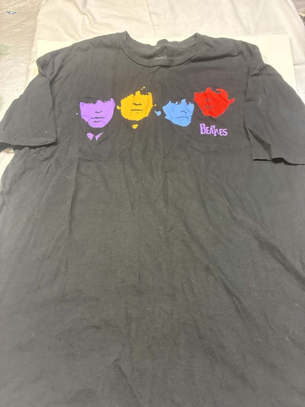 The Beatles Pop Art Multi-Color Faces Graphic T-Shirt